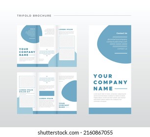 Blue Trifold Brochure Flyer Template for Business and Company