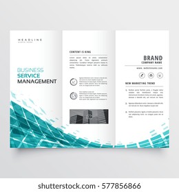 blue trifold brochure flyer template for your business
