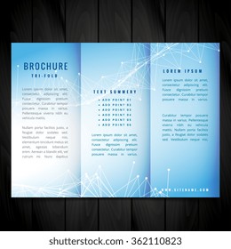 blue trifold vector brochure design