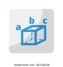 Blue Trigonometry icon on grey rounded square button on white