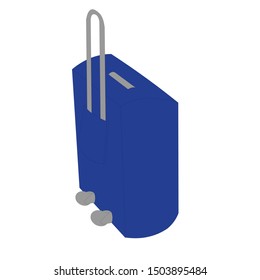 Blue Trolley Bag - Cartoon Vector Image
