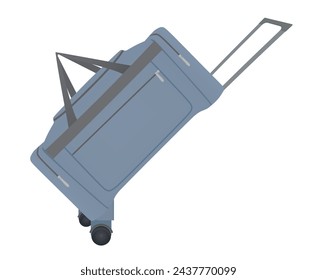 Bolso azul del carro. vista frontal. ilustración vectorial