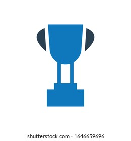 icono del vector de glifo trofeo azul - ui icono vector