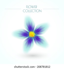 Blue tropical exotic flower. Colorful isolated illustration