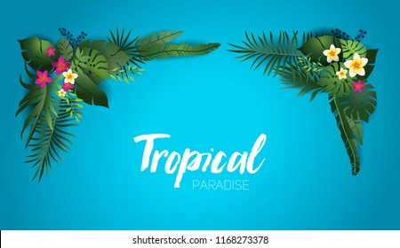 Blue tropical frame
