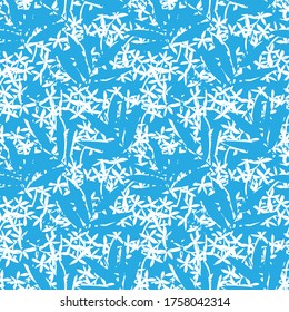 Blue Tropical Leaf botanical seamless pattern background suitable for fashion prints, graphics, backgrounds and crafts