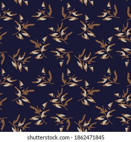 Blue Tropical Leaf botanical seamless pattern background suitable for fashion prints, graphics, backgrounds and crafts