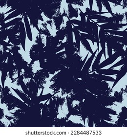 Blue Tropical Leaf seamless pattern design for fashion textiles, graphics and crafts