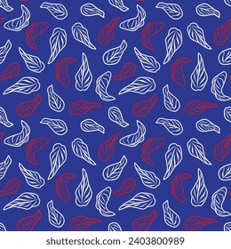 Blue Tropical Leaf seamless pattern design for fashion textiles, graphics and crafts