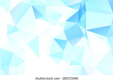 Blue tropical ocean beach inspired origami style low poly triangle background template
