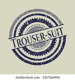 Blue Trouser-suit distressed rubber texture