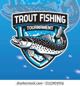 Blue Trout Fishing Logo Design