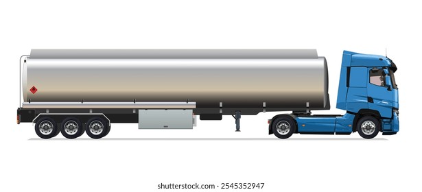 ícone de caminhão azul símbolo logotipo símbolo óleo bomba de gasolina tanque petroleiro abastecer combustível pesado grande grande grande longo corpo caminhão carro carro estrada vista lateral arte plana isolado branco enviar vetor moderno
