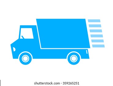 Blue Truck Icon On White Background Stock Vector (Royalty Free ...