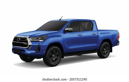 blue truck modern art design vector