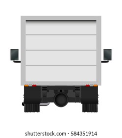 Blue truck template. Cargo van Vector illustration EPS 10 isolated on white background. City commercial vehicle delivery
