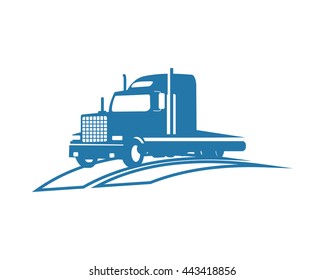 blue truck transportation vehicle ride drive image vector icon