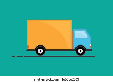 Blue truck. Vector. Color truck.