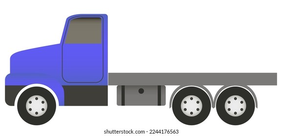 blauer Lastkraftwagen auf weißem Hintergrund