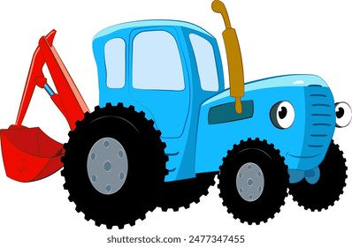 Blue tructor vector illustration for kids