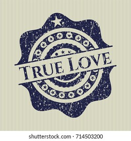 Blue True Love grunge seal