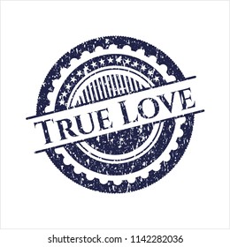 Blue True Love rubber grunge texture seal