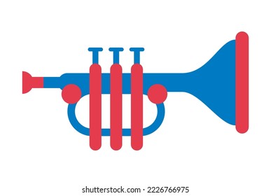 blue trumpet instrument musical icon