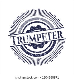 Blue Trumpeter distress grunge style stamp