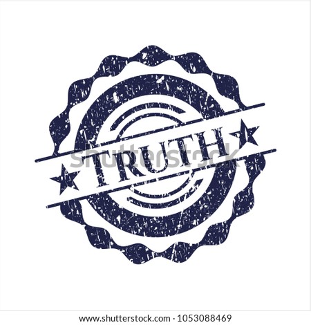 Blue Truth distressed rubber stamp with grunge texture