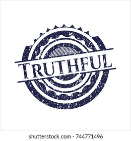 Blue Truthful rubber grunge texture seal