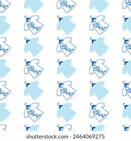 Blue T-shirt Clothesline Couture Vector Pattern can be use for background and apparel design
