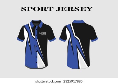 blue T-shirt design front back sport design for cycling football racing jersey vector