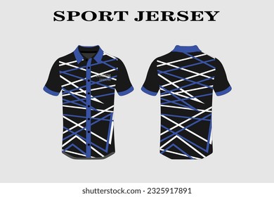 blue T-shirt design front back sport design for cycling football racing jersey vector