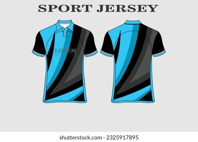 blue T-shirt design front back sport design for cycling football racing jersey vector