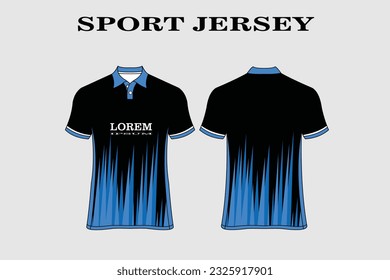 blue T-shirt design front back sport design for cycling football racing jersey vector