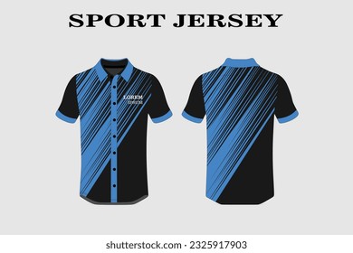 blue T-shirt design front back sport design for cycling football racing jersey vector
