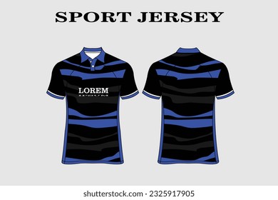 blue T-shirt design front back sport design for cycling football racing jersey vector