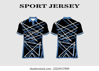 blue T-shirt design front back sport design for cycling football racing jersey vector