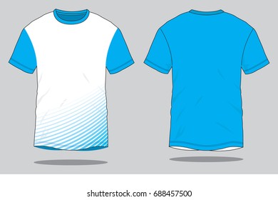 Blue T-Shirt Design Vector With Abstract Background Gradient Graphic Line on Front Pattern.