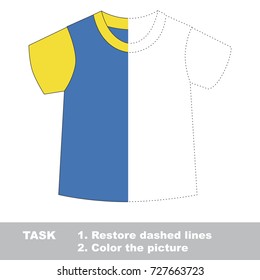 Blue T-Shirt. Dot to dot educational game for kids.