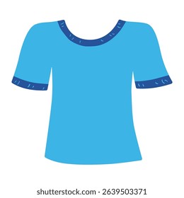 Blue t-shirt flat design isolated vector illustration