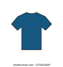 blue T-shirt icon vector, filled flat sign