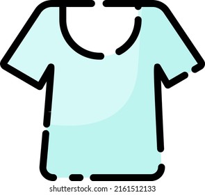 Blue tshirt, illustration, vector on a white background.