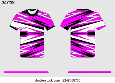 Blue t-shirt sport design template for soccer jersey, football kit and tank top for basketball jersey. Sport uniform in front and back view. Tshirt mock up for sport club. Vector Illustration.