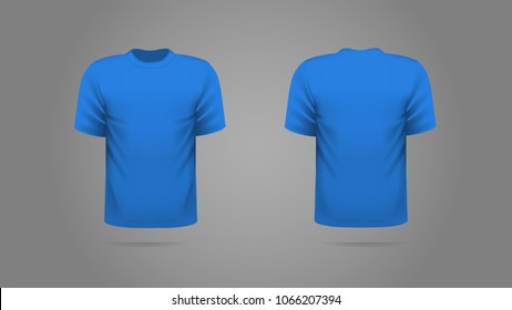 Blue Tshirt Template Vector Front Back Stock Vector (Royalty Free ...