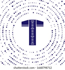 Blue T-square line for professional drafting icon isolated on white background. Abstract circle random dots. Vector Illustration