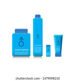 blue tubes template with vector male sign, eps