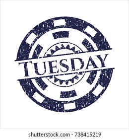 Blue Tuesday distress rubber stamp