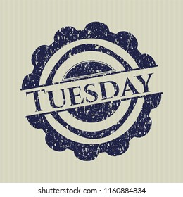 Blue Tuesday distressed grunge style stamp