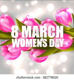 Blue tulip 8 March Women's Day Invitation